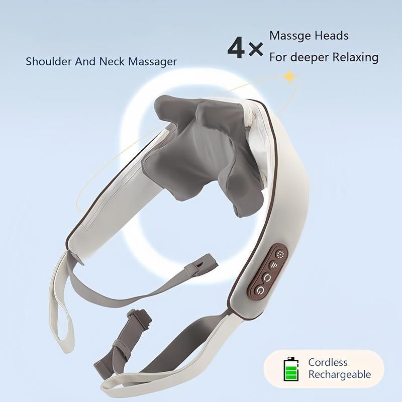 1Pcs Portable Neck and Shoulder Massager, Wireless Neck Massager, Trapezius Massager , Hot Multi-Function Massage, Shoulder, Neck, Back, Leg Massager, Gift for Women, Men, Moms, Dads Cordless Comfort