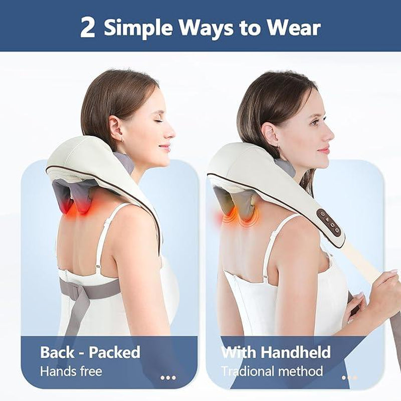 1Pcs Portable Neck and Shoulder Massager, Wireless Neck Massager, Trapezius Massager , Hot Multi-Function Massage, Shoulder, Neck, Back, Leg Massager, Gift for Women, Men, Moms, Dads Cordless Comfort